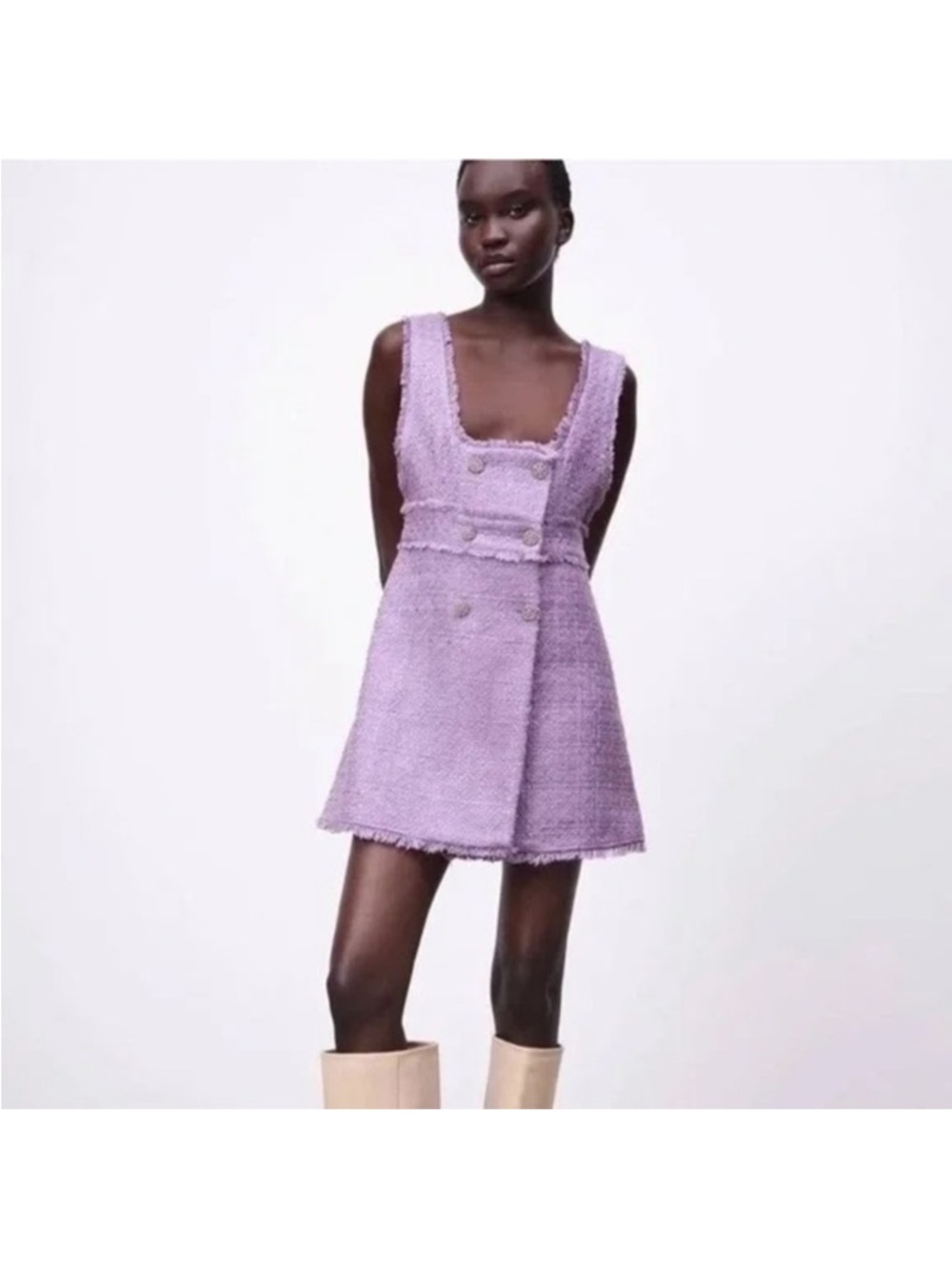 Zara Purple Tweed Mini Dress